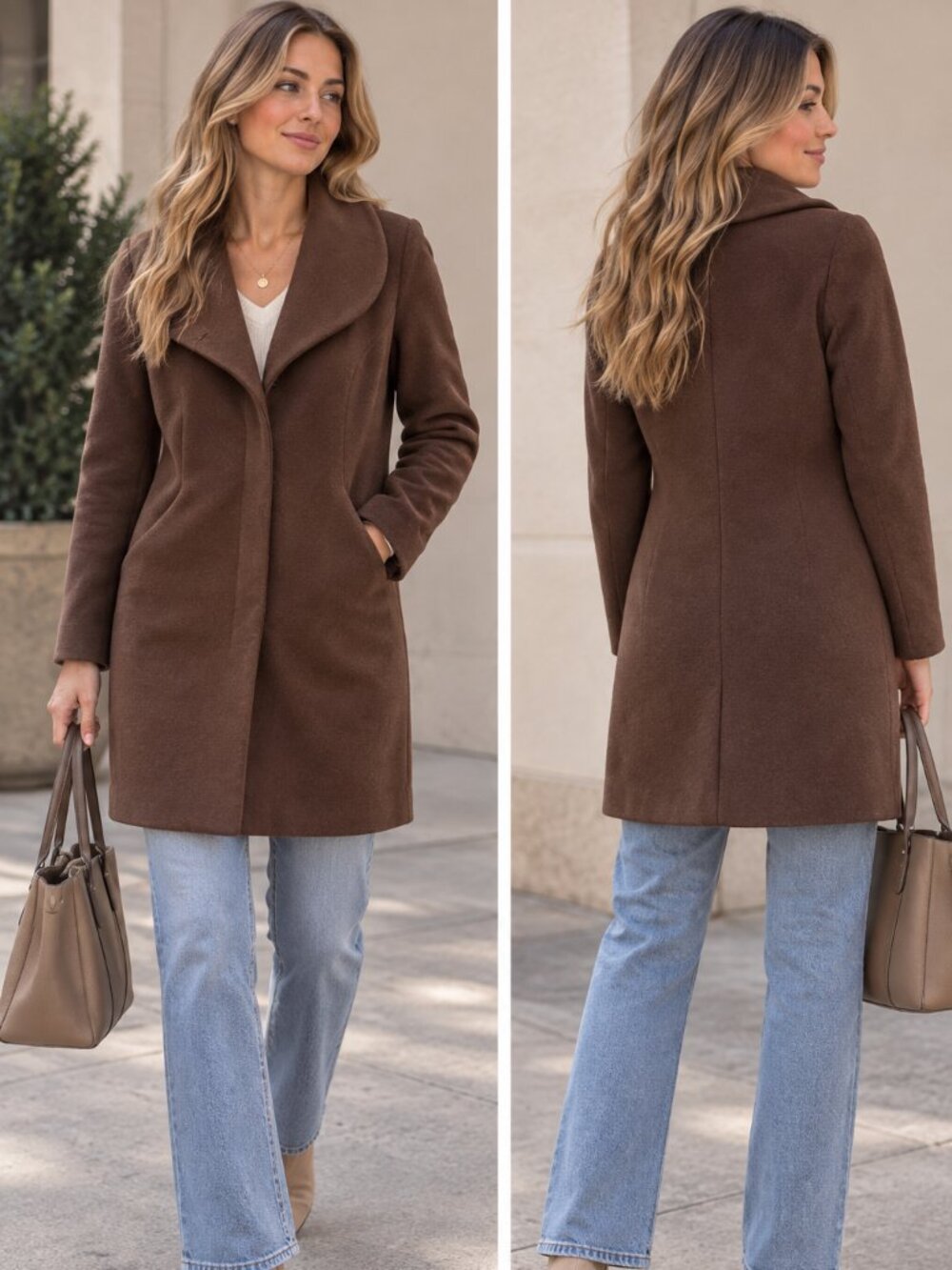 Wilfred Aritzia Brown Wool Cashmere Coat Size S Made in Canada